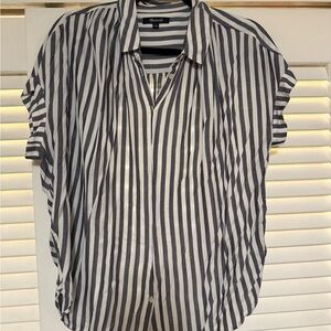 Madewell Navy and White Striped Shirt